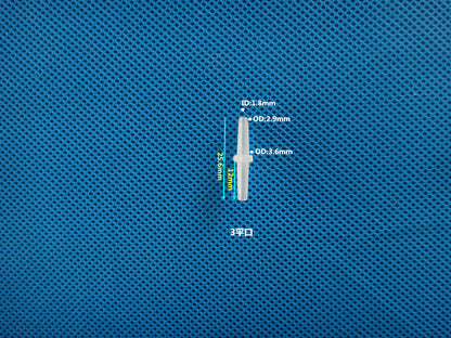 Plastic barb fitting for dental and ophthalmic equipment fluid lines
