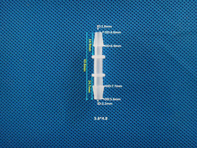 Straight Food Grade Barb Reducer Fitting - Plastic Hose Connector for Beverage Systems
