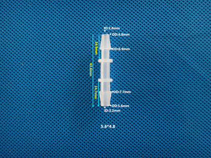 Straight Food Grade Barb Reducer Fitting - Plastic Hose Connector for Beverage Systems
