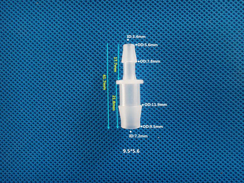 Straight Food Safe Reducer Barb Fitting - Plastic Hose Connector, Food Grade PP

