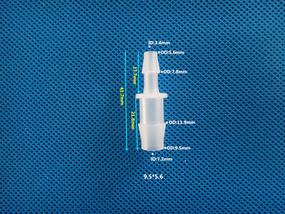Straight Food Safe Reducer Barb Fitting - Plastic Hose Connector, Food Grade PP
