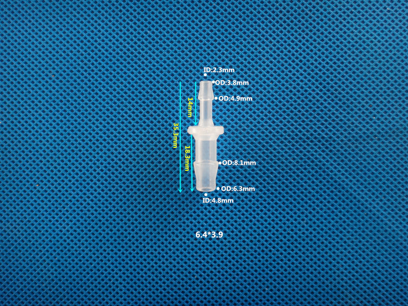 Straight Plastic Reducer Barb Connector - Food Grade PP Hose Fitting, Food Safe Material
