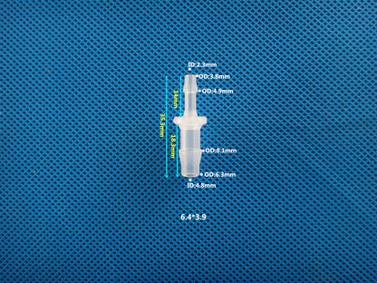 Straight Plastic Reducer Barb Connector - Food Grade PP Hose Fitting, Food Safe Material
