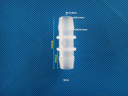 Straight barb fitting for food-grade flexible tubing applications
