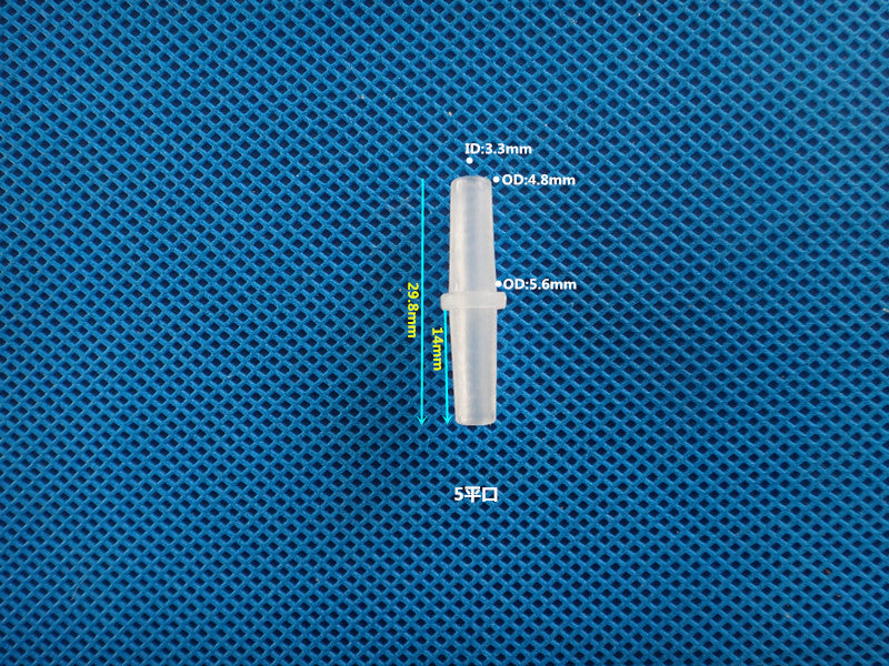 Miniature straight connector for veterinary and clinical device tubing
