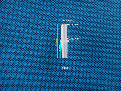 Miniature straight connector for veterinary and clinical device tubing
